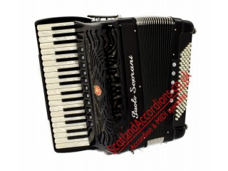 New Paolo Soprani Super 37 key 96 bass 4 voice Tone Chamber accordion.  Midi expansion available.